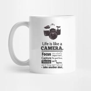 Life is Like A Camera Quote Mug